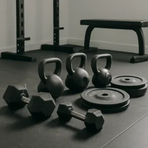 Haltères, poids libres et kettlebells.