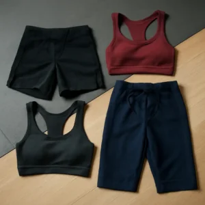 Shorts, pantalons, brassières de combat.