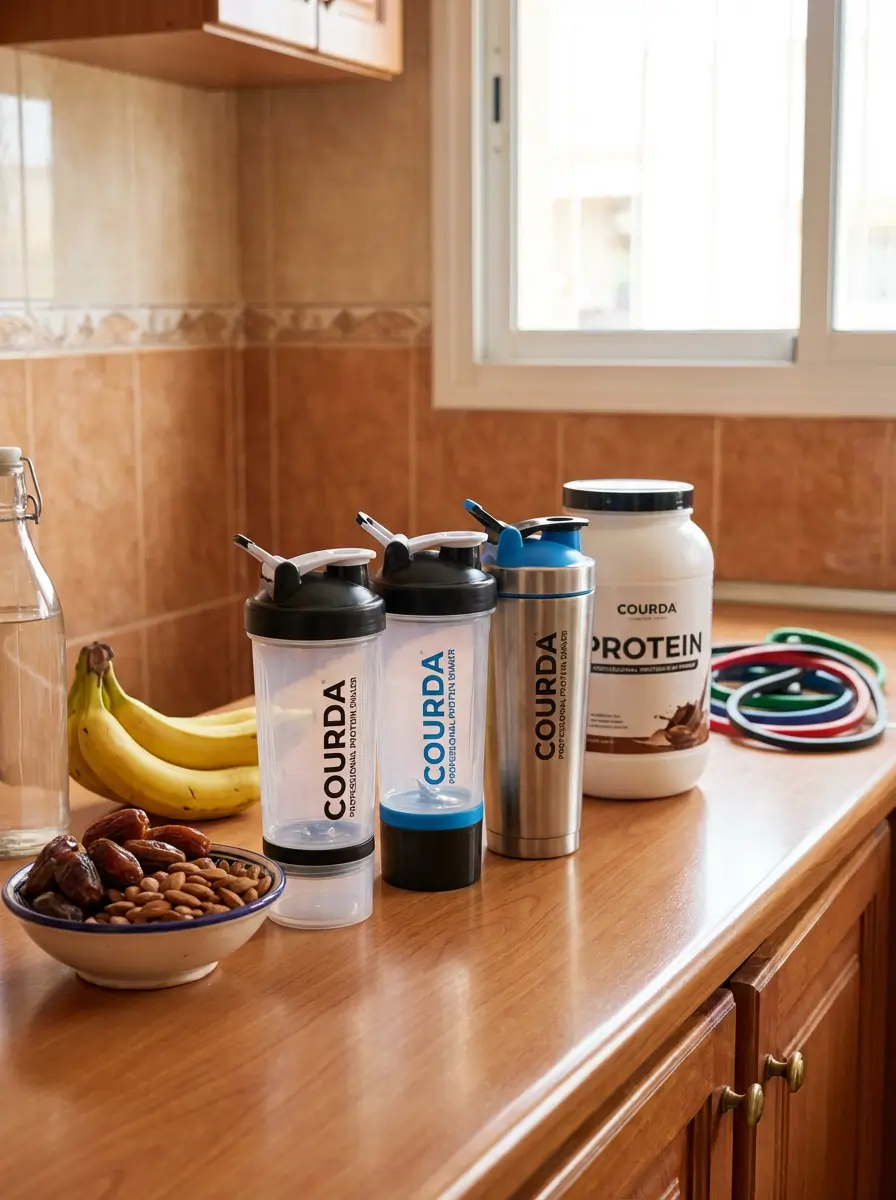 Nutrition Sportive Algérie : Guide Complet 2026 2 Courda – Équipements Sport & Fitness en Algérie Shakers Courda whey protéines dattes et bananes pour optimiser la nutrition sportive en Algérie