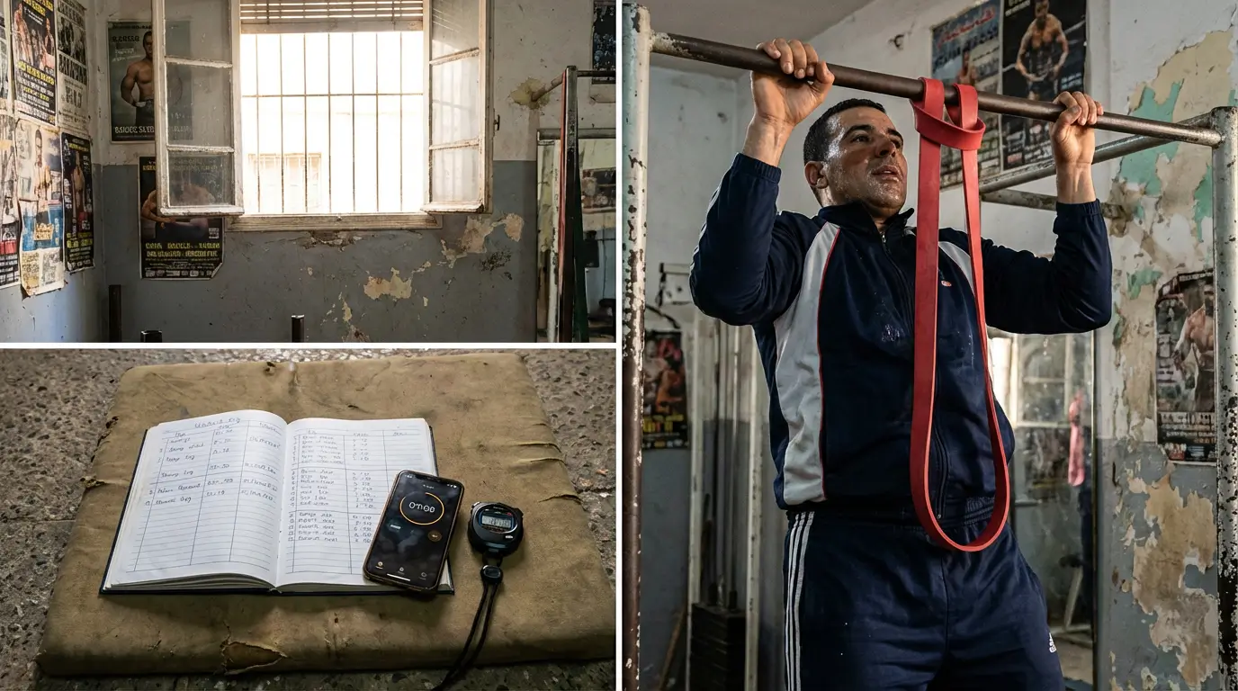 Pull Up Algérie 2026 : Guide Complet + Programme Efficace 6 Courda – Équipements Sport & Fitness en Algérie Entraînement de pull ups assistés avec bande élastique en Algérie pour suivre un programme de progression 12 semaines de 0 à 15 répétitions.