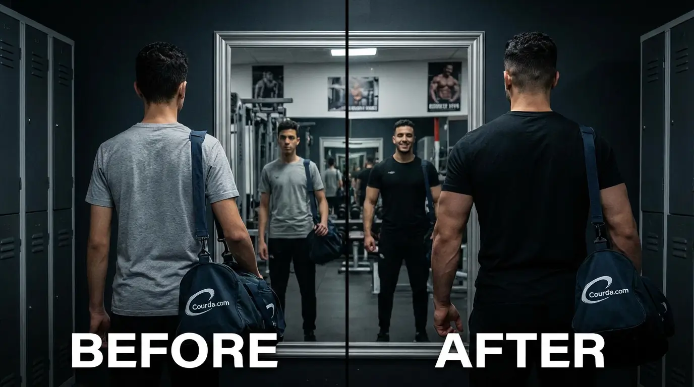 Lat Pull Down Algérie :Guide Complet Technique 2026 8 Courda – Équipements Sport & Fitness en Algérie Transformation physique avant après grâce au lat pull down et à un programme dos sérieux en Algérie