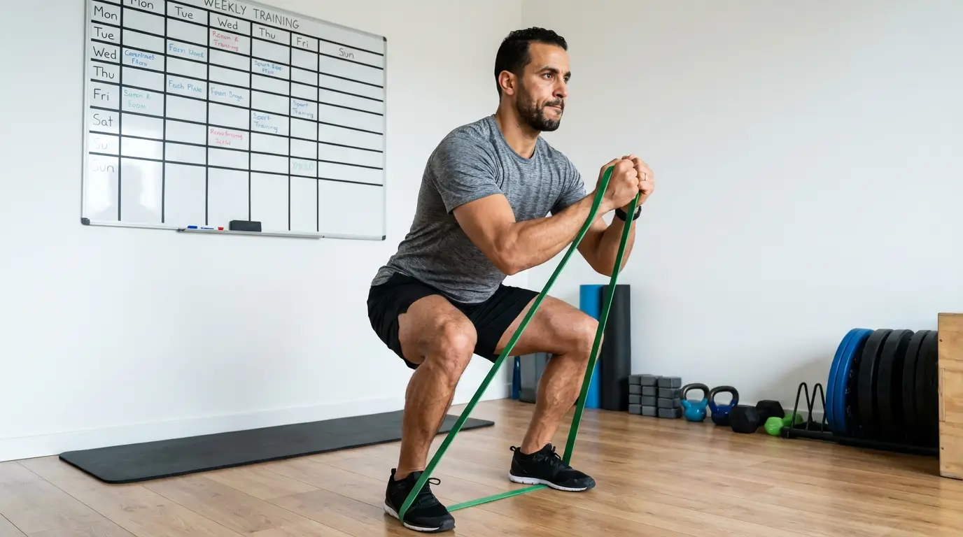 Comment Perdre du Poids Algérie 2026 : 7 Étapes Efficaces 4 Courda – Équipements Sport & Fitness en Algérie Programme musculation maison Algérie avec squats bandes élastiques pour perdre du poids et tonifier le corps