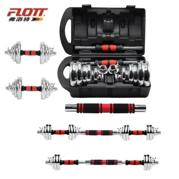 Valise De Musculation Chromé Flott – 15 / 20 / 30 Kg – Haltères Rechargeable – Image 12