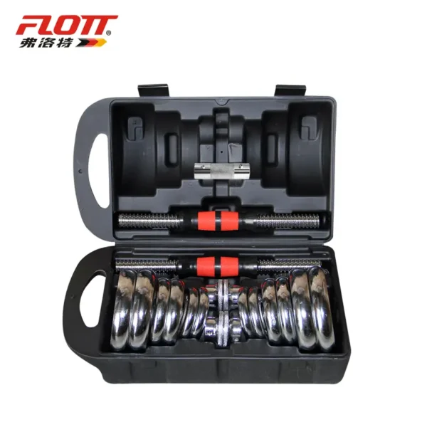 Valise De Musculation Chromé Flott – 15 / 20 / 30 Kg – Haltères Rechargeable – Image 5